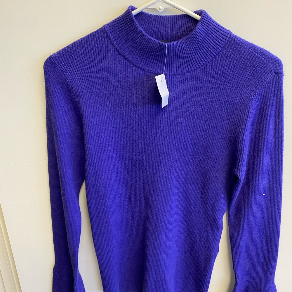 Ann Taylor Royal Purple Mock Neck Sweater